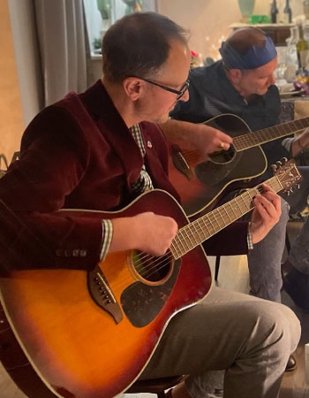 Eoin with Bryce on guitar