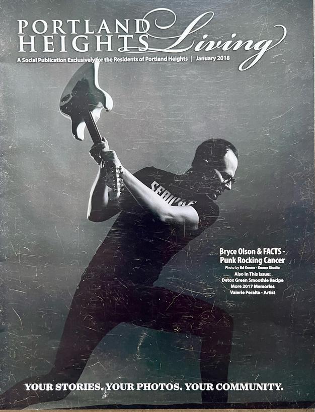 Bryce Olson on the cover of Portland Heights Living — Punk Rocking Cancer