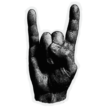 Rock-on hand — Bryce the rocker