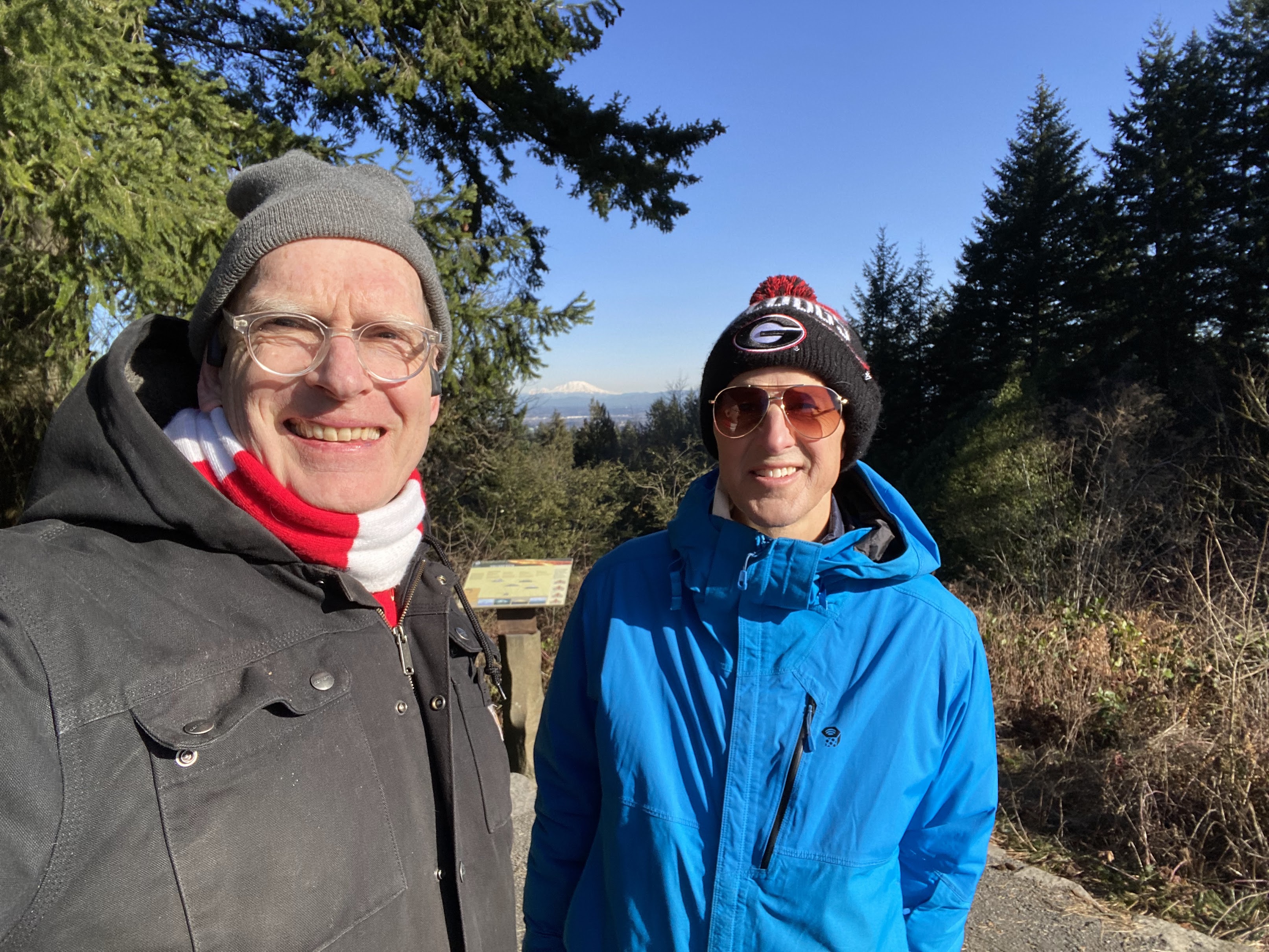 Brad Power and Bryce on a hike together